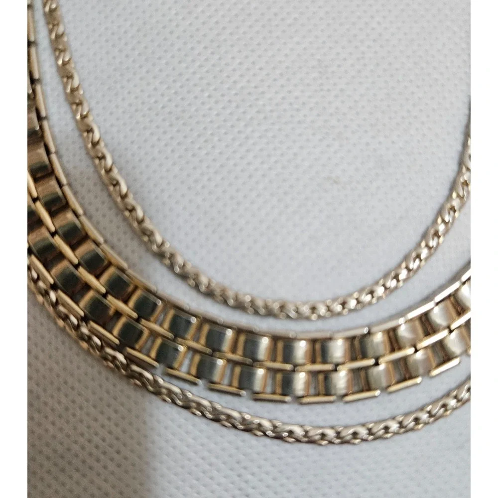 Gold Tone Multi Strand‎ Chain Bracelet Statement Jewelry Fashion Accessory